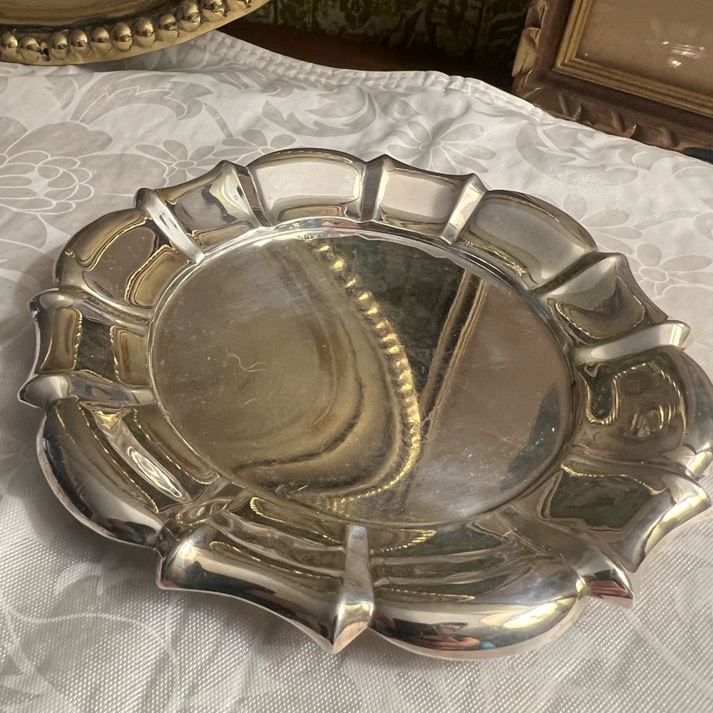 Vintage Mid Century Silverplate Scalloped Dish – Hollywood Regency Style